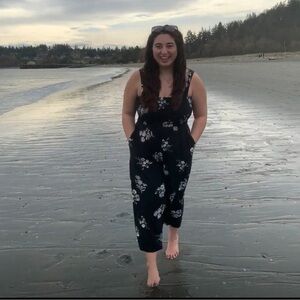 Black floral romper jumpsuit